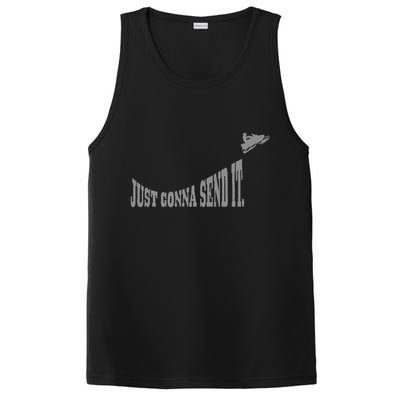 Snowmobile Just Gonna Send It Funny Sled Snowmobiling Gift PosiCharge Competitor Tank