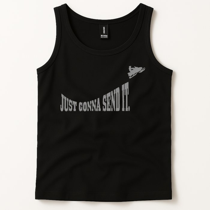 Snowmobile Just Gonna Send It Funny Sled Snowmobiling Gift Tank Top