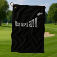 Snowmobile Just Gonna Send It Funny Sled Snowmobiling Gift Golf Towel