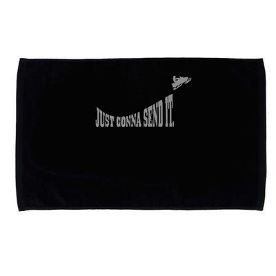 Snowmobile Just Gonna Send It Funny Sled Snowmobiling Gift Microfiber Hand Towel