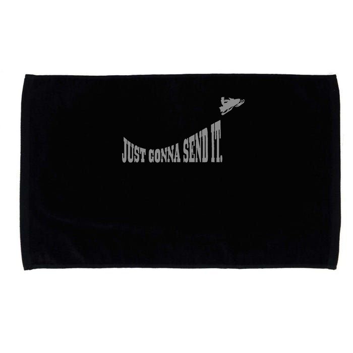 Snowmobile Just Gonna Send It Funny Sled Snowmobiling Gift Microfiber Hand Towel