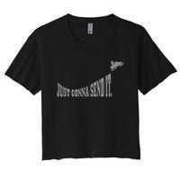 Snowmobile Just Gonna Send It Funny Sled Snowmobiling Gift Crop Top