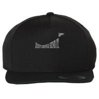 Snowmobile Just Gonna Send It Funny Sled Snowmobiling Gift Wool Snapback Cap