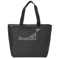 Snowmobile Just Gonna Send It Funny Sled Snowmobiling Gift Zip Tote Bag