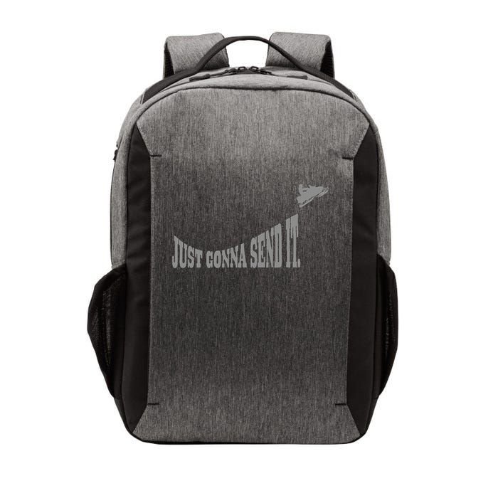 Snowmobile Just Gonna Send It Funny Sled Snowmobiling Gift Vector Backpack