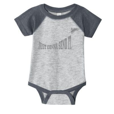 Snowmobile Just Gonna Send It Funny Sled Snowmobiling Gift Infant Baby Jersey Bodysuit