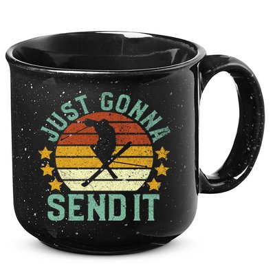 Skiing Just Gonna Send It Funny Vintage Ski Gift For Skier Gift 15oz Campfire Ceramic Mug