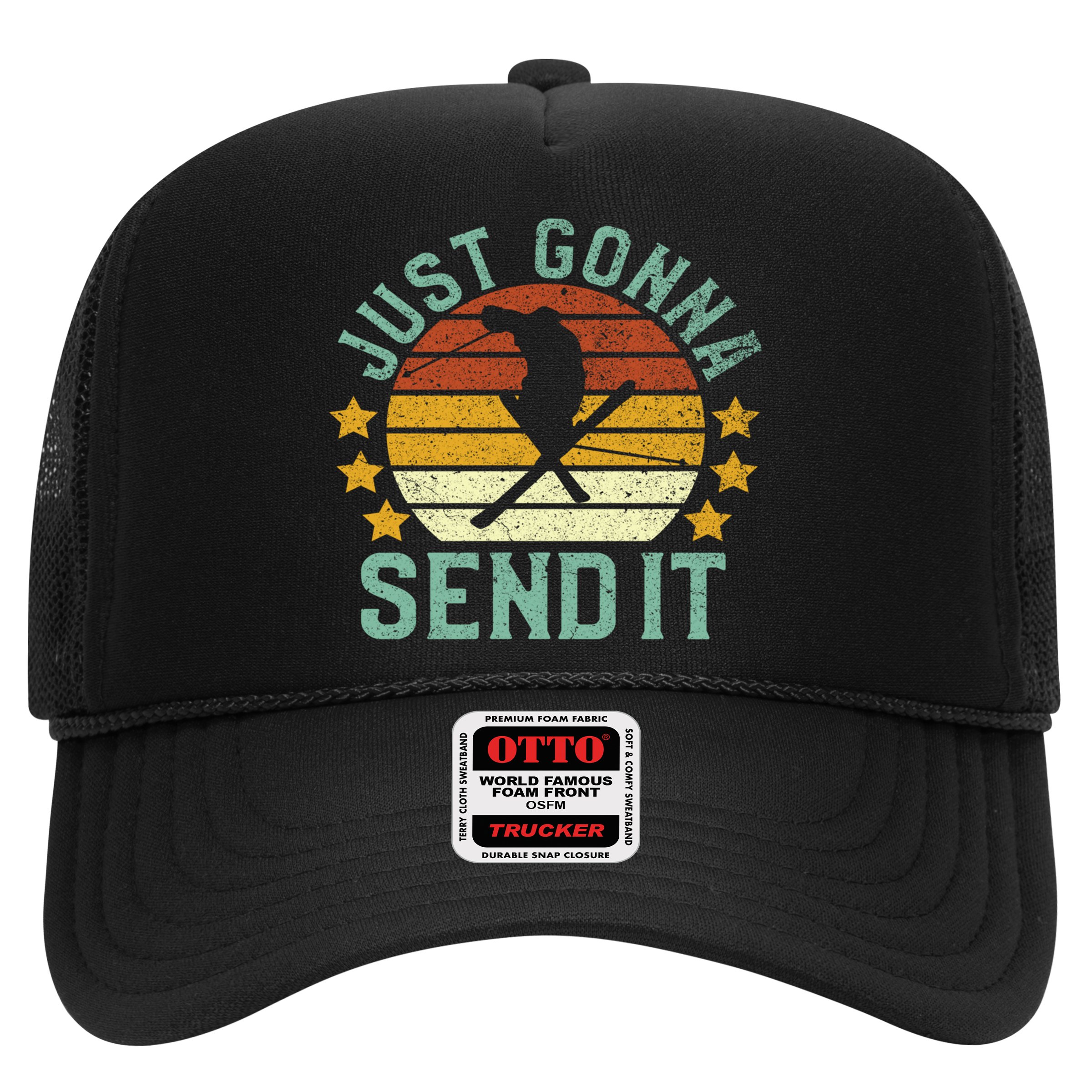 Skiing Just Gonna Send It Funny Vintage Ski Gift For Skier Gift Hat