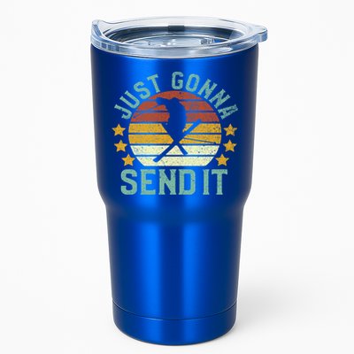 Skiing Just Gonna Send It Funny Vintage Ski Gift For Skier Gift Tumbler