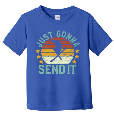 Skiing Just Gonna Send It Funny Vintage Ski Gift For Skier Gift Toddler T-Shirt