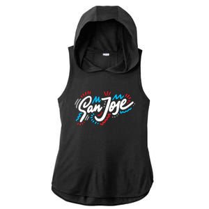 San Jose Hand Drawn Logo Ladies PosiCharge Tri-Blend Wicking Draft Hoodie Tank