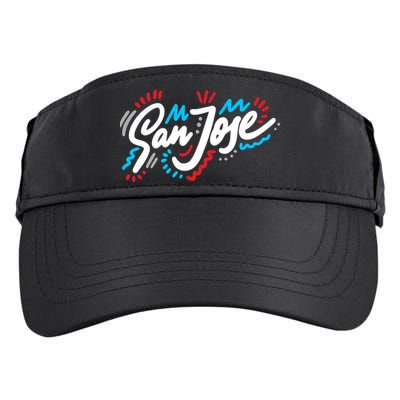 San Jose Hand Drawn Logo Adult Drive Performance Visor