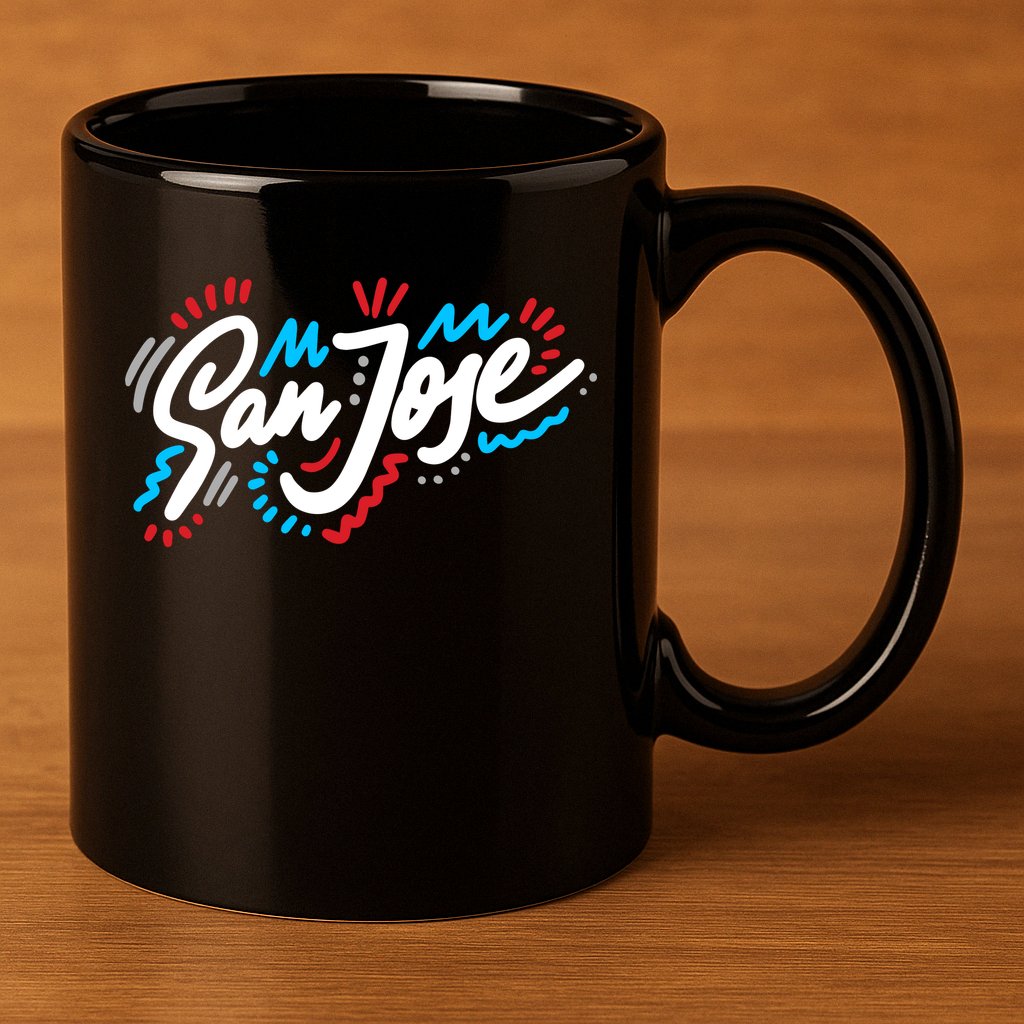 San Jose Hand Drawn Logo 11oz C Handle Ceramic Mug