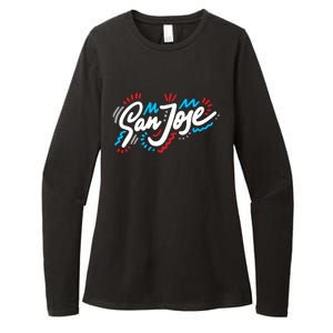 San Jose Hand Drawn Logo Womens CVC Long Sleeve Shirt