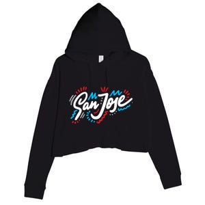 San Jose Hand Drawn Logo Crop Fleece Hoodie