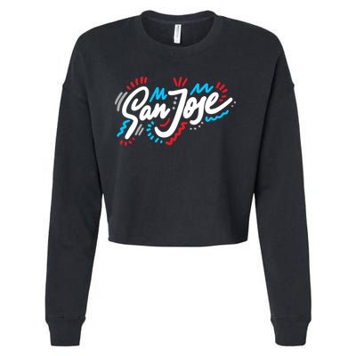 San Jose Hand Drawn Logo Cropped Pullover Crew
