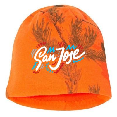 San Jose Hand Drawn Logo Kati - Camo Knit Beanie