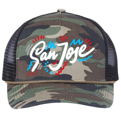 San Jose Hand Drawn Logo Retro Rope Trucker Hat Cap