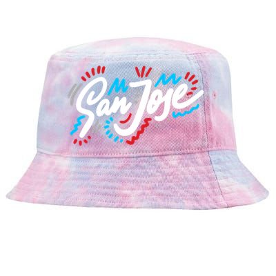 San Jose Hand Drawn Logo Tie-Dyed Bucket Hat