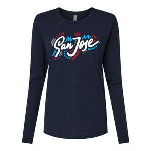 San Jose Hand Drawn Logo Womens Cotton Relaxed Long Sleeve T-Shirt