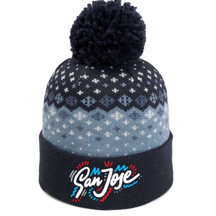 San Jose Hand Drawn Logo The Baniff Cuffed Pom Beanie