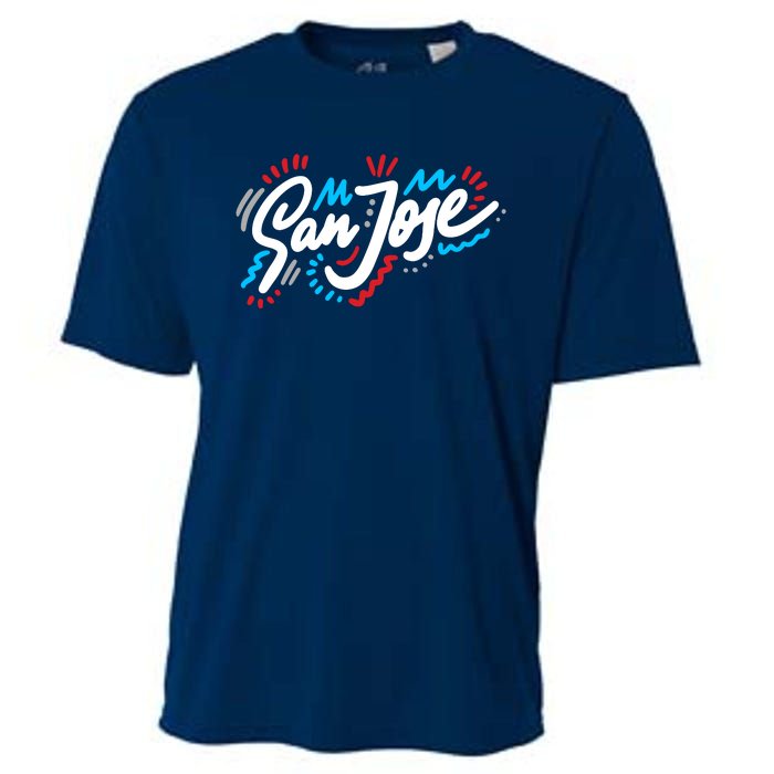 San Jose Hand Drawn Logo Cooling Performance Crew T-Shirt