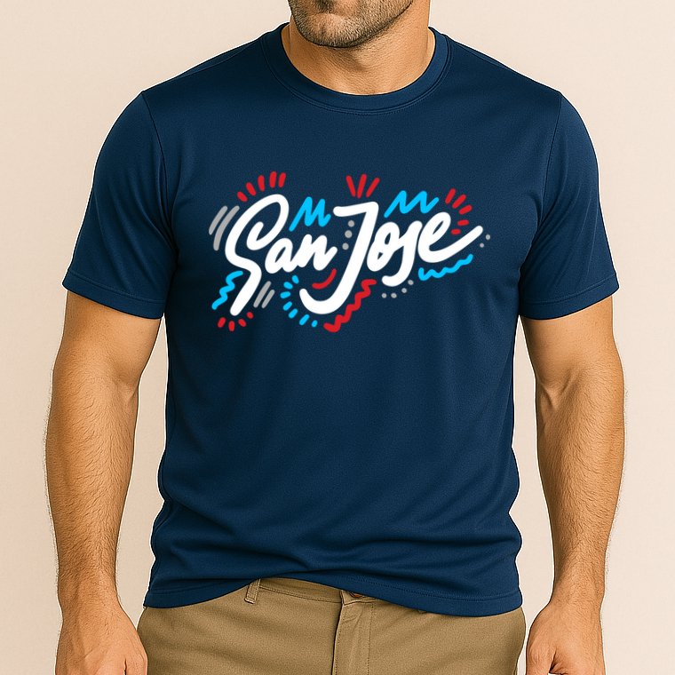 San Jose Hand Drawn Logo Cooling Performance Crew T-Shirt