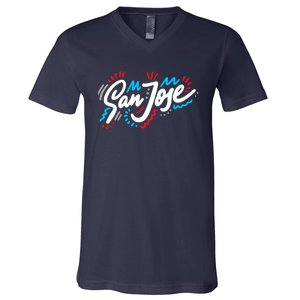 San Jose Hand Drawn Logo V-Neck T-Shirt