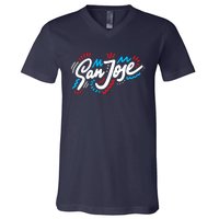 San Jose Hand Drawn Logo V-Neck T-Shirt