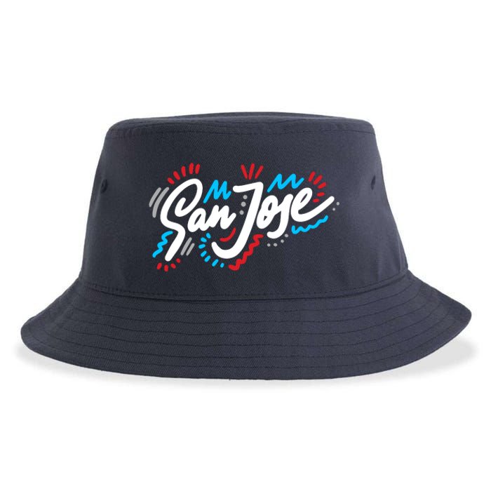 San Jose Hand Drawn Logo Sustainable Bucket Hat