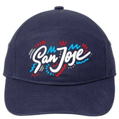 San Jose Hand Drawn Logo 7-Panel Snapback Hat