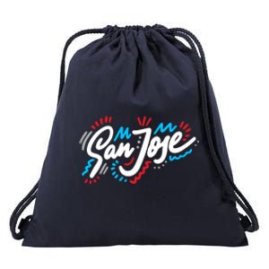 San Jose Hand Drawn Logo Drawstring Bag