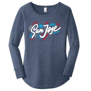 San Jose Hand Drawn Logo Women's Perfect Tri Tunic Long Sleeve Shirt