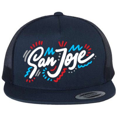 San Jose Hand Drawn Logo Flat Bill Trucker Hat