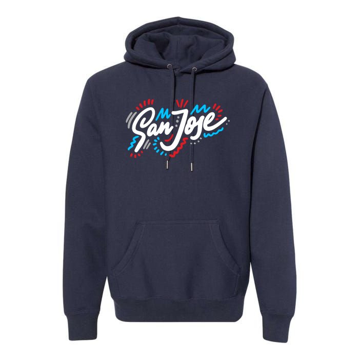 San Jose Hand Drawn Logo Premium Hoodie