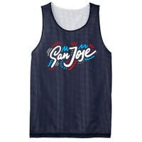 San Jose Hand Drawn Logo Mesh Reversible Basketball Jersey Tank