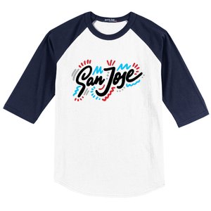 San Jose Hand Drawn Logo Baseball Sleeve Shirt