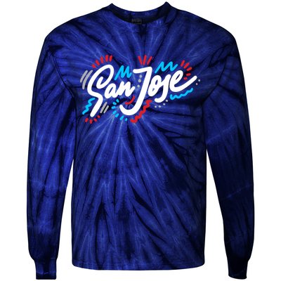 San Jose Hand Drawn Logo Tie-Dye Long Sleeve Shirt