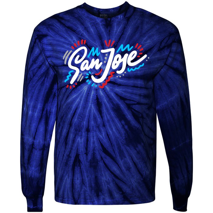 San Jose Hand Drawn Logo Tie-Dye Long Sleeve Shirt