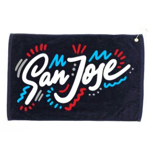 San Jose Hand Drawn Logo Grommeted Golf Towel