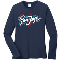 San Jose Hand Drawn Logo Ladies Long Sleeve Shirt