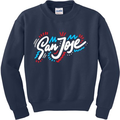 San Jose Hand Drawn Logo Kids Sweatshirt