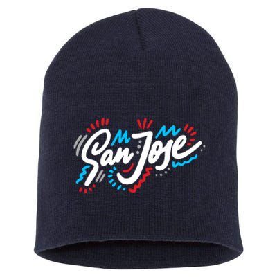 San Jose Hand Drawn Logo Short Acrylic Beanie