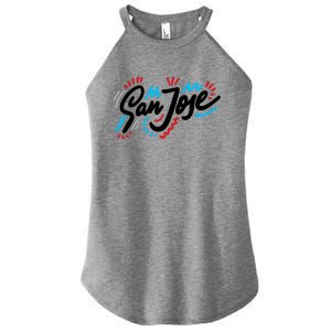 San Jose Hand Drawn Logo Women's Perfect Tri Rocker Tank