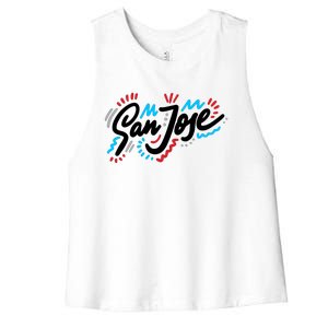 San Jose Hand Drawn Logo Women's Racerback Cropped Tank