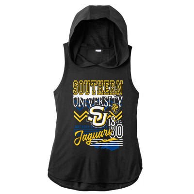 Southern Jaguars Hbcu Ladies PosiCharge Tri-Blend Wicking Draft Hoodie Tank