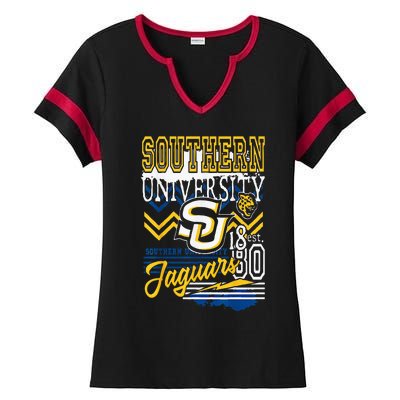 Southern Jaguars Hbcu Ladies Halftime Notch Neck Tee