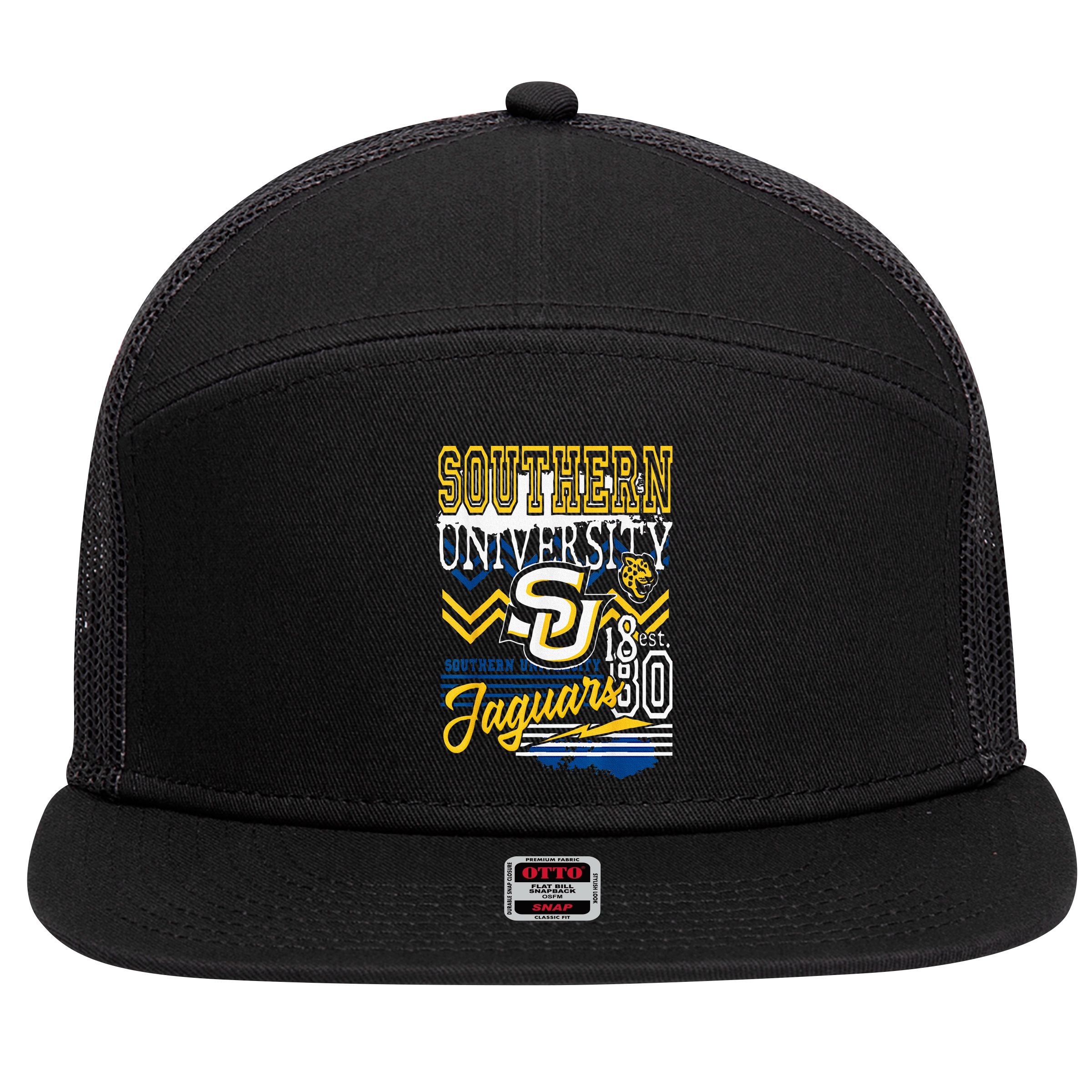 Southern Jaguars Hbcu 7 Panel Mesh Trucker Snapback Hat