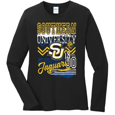 Southern Jaguars Hbcu Ladies Long Sleeve Shirt