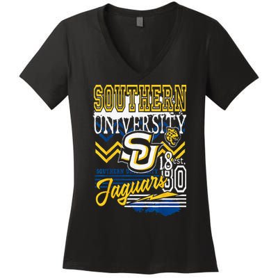 Southern Jaguars Hbcu Women's V-Neck T-Shirt